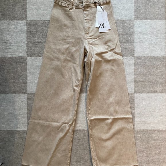 Zara Marine Straight Jeans - Beige (BNWT) - Picture 2 of 4